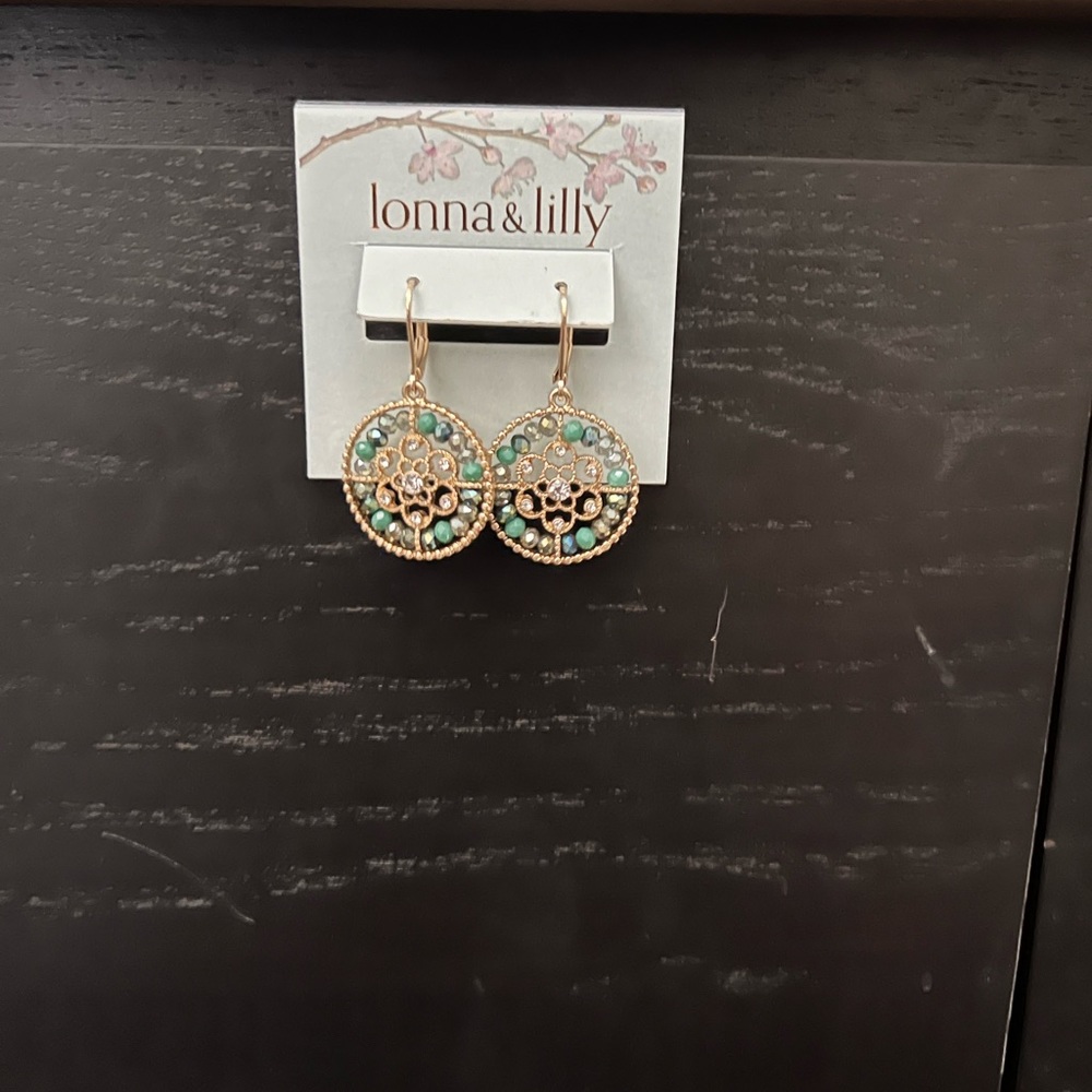 NWT Ionna & Lilly Gold woven bead earrings